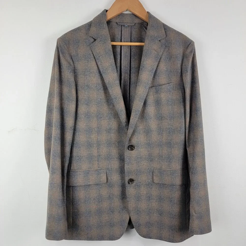 Bonobos Blazer Mens 38R Slim Fit Plaid Leomaster Italian Wool Blend Sport Coat